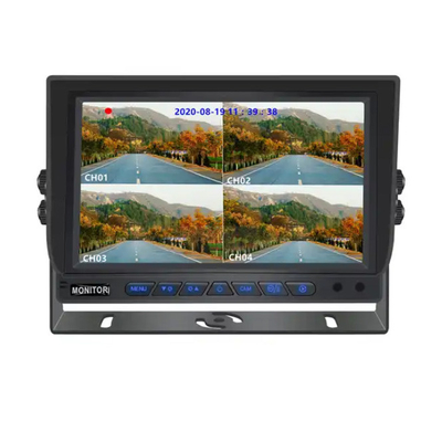 Écran LCD AHD de 7 pouces, carte SD quadri-canal, moniteur LCD pour voiture avec caméra 1080P