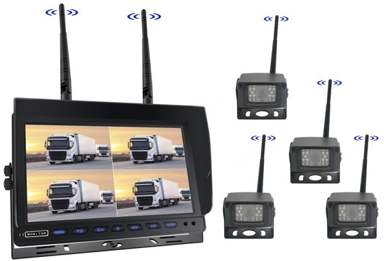 10 pouces Quad Split 4ch AHD sans fil 1080P voiture caméra arrière moniteur Kit