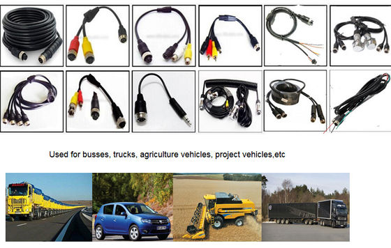 Personnaliser les accessoires du DVR M12 4 broches Femme / Homme à RCA / BNC Connecteur CC / câbles d'adaptateur