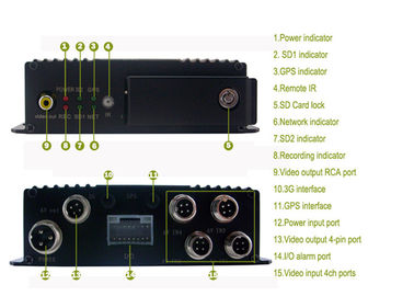 magnétoscope du dvr 4CH de carte mobile d'écart-type avec 4 mini caméras, téléchargement automatique de WIFI