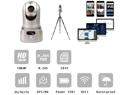 Caméra d'enregistrement vidéo de voiture de police Starlight HD IP 4G GPS WIFI 2MP PTZ caméra