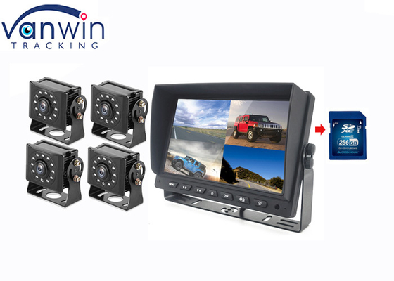 Écran de voiture de 7 pouces 4ch et caméra rétro-visuelle Enregistreur d'affichage LCD pour camion RV