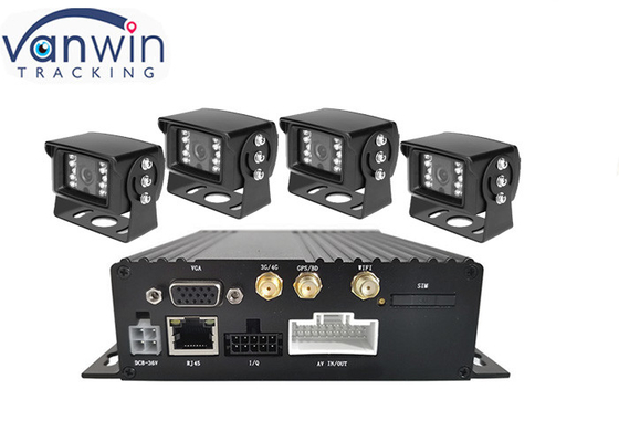 1080P AHD Dual SD sécurisation mobile dvr 4Ch GPS 3g 4g Wifi Pour la flotte de bus