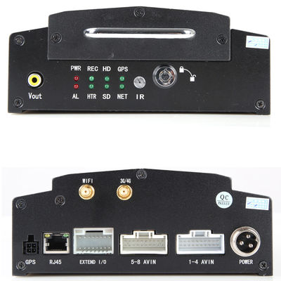 Enregistreur vidéo numérique mobile 8 canaux avec 3G 4G GPS et prise en charge de disque dur 2 To pour la surveillance CCTV de véhicules