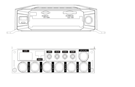4ch Wifi GPS Suivi du carburant du véhicule HD DVR mobile avec alimentation électrique 8V-36V et haute capacité