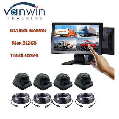 10Écran tactile de 1 pouce 4G Voiture Bus Truck Système de surveillance AHD Caméra de vidéosurveillance 720P Nuit 4CH
