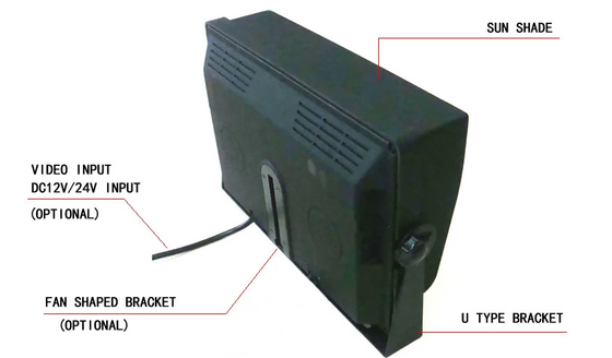 10Moniteur VGA de voiture de 1 pouce 1024X600IPS Affichage d'écran de vidéosurveillance avec entrée VGA et AV Pour ordinateur MDVR / PC