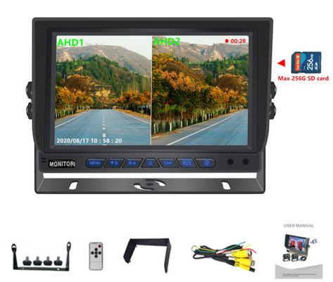 Moniteur de voiture quad avec fonction DVR de 9 pouces 1080P