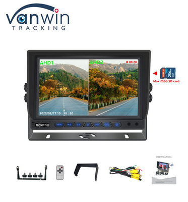 Nouvelle arrivée AHD 4CH carte SD 1080P 9 pouces Quad Moniteur tout en un intégré DVR pour camion bus