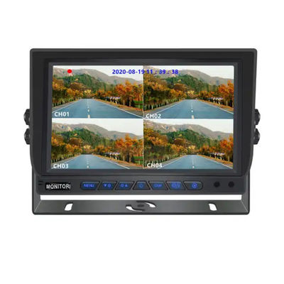 Moniteur de voiture de 9 pouces AHD Auto HD Écran de sécurité de bus Ahd 960P Quad View Moniteur de voiture pour camion remorque