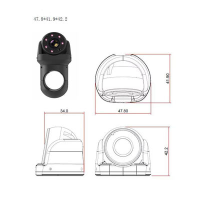 AHD Caméra d'arrière-plan de voiture Ultra grand angle de vision nocturne Camion vue latérale point mort imperméable à l'eau