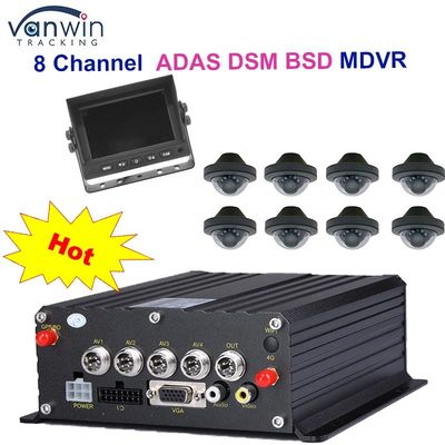 1080P H265 DUAL SD Card 8 canaux DVR mobile avec HDD Max 2TB pour les taxis et camions