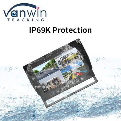 IP69K 7 / 10.1 pouces étanche à l' eau AHD Quad TFT moniteur de voiture affichage pour véhicules universels