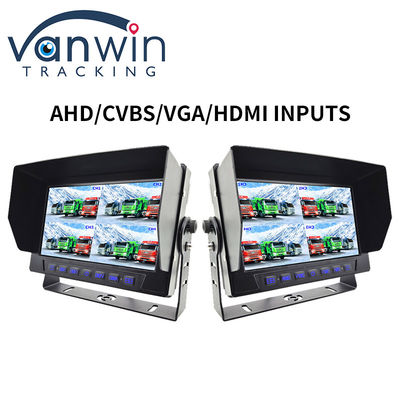 IP69K 7 / 10.1 pouces étanche à l' eau AHD Quad TFT moniteur de voiture affichage pour véhicules universels