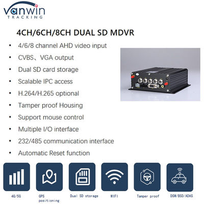 4G GPS WIFI Carte SD double 4 canaux MDVR 1080P HDD AI DVR pour les voitures de bus