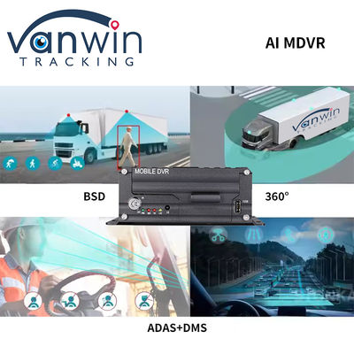 4 Ch AI Truck Bus Mobile DVR avec AI DSM ADAS BSD Prise en charge du GPS 4G 5G WIFI