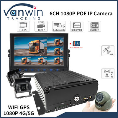 4G 6 canaux H. 265 HDD DVR mobile pour voiture