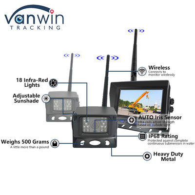 Système de caméra sans fil numérique AHD 7 pouces pour camion, caméra de recul, kit de moniteur de voiture TFT sans fil