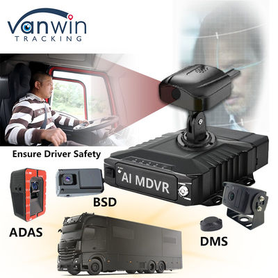 H.265 8CH HDD DVR mobile pour conduite avancée DSM ADAS BSD Système de surveillance des capteurs piétons