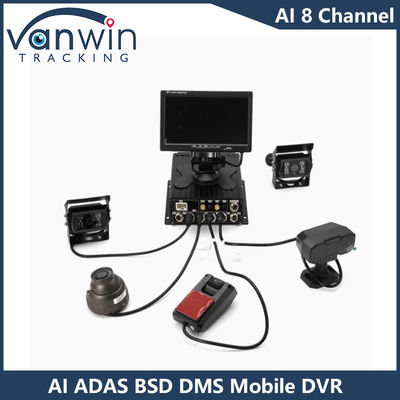 H.265 8CH HDD DVR mobile pour conduite avancée DSM ADAS BSD Système de surveillance des capteurs piétons