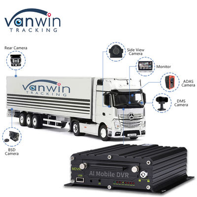 ADAS DMS BSD AI Vehicle Fleet Cam Voiture avec 8CH WiFi GPS 4G Live View DVR mobile pour voiture