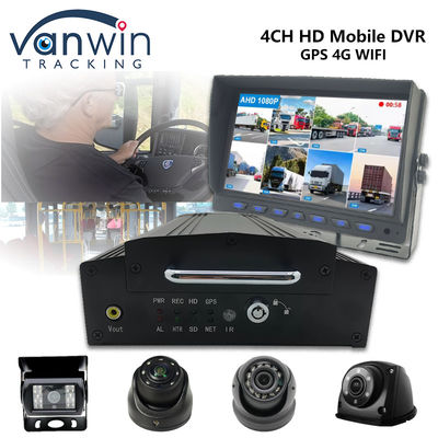 4 canaux HDD SSD DVR mobile 1080P 4G WiFi GPS MDVR Caméra de véhicule Système de vidéosurveillance de voiture