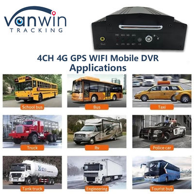 4 canaux HDD SSD DVR mobile 1080P 4G WiFi GPS MDVR Caméra de véhicule Système de vidéosurveillance de voiture