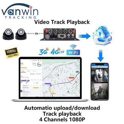 4G GPS Carte SD double DVR mobile 1080P 4CH Caméra de vidéosurveillance Enregistreur de sécurité DVR de suivi mobile