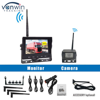 5 pouces DVR numérique HD sans fil Caméra de sauvegarde de camion Système de moniteur Écran Quad View