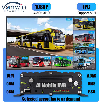 8CH AI ADAS DMS BSD DVR mobile HDD MDVR 2TB Plateforme de suivi de support pour véhicules DVR pour véhicules