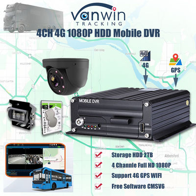 H.265 4CH 1080P HDD DVR mobile Véhicule Vidéo caméra de vidéosurveillance