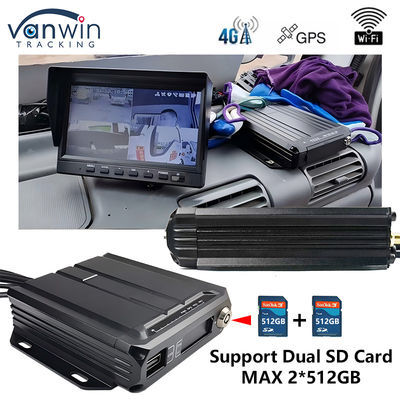 4CH carte SD double DVR mobile mini taille voiture boîte noire dans le véhicule CCTV 4G GPS MDVR