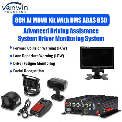 8CH 1080p 4G AI DVR mobile avec ADAS DMS BSD Système de caméra GPS DVR mobile pour camion