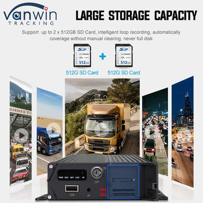CMSV6 4CH Carte SD double DVR mobile 4G GPS Surveillance en temps réel Vidéo surveillance MDVR