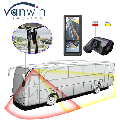 Hydraulique HD 12,3 pouces camion E-miroir de vue latérale de bus point aveugle système de caméra à double lentille vue latérale de vue arrière moniteur de voiture