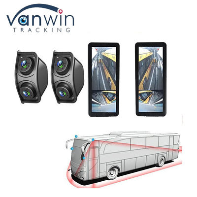 HD IR vision nocturne imperméable à l'eau 1080P double lentille vue latérale zone aveugle vue arrière miroir vue arrière caméra de secours pour bus
