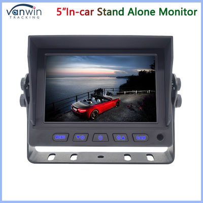 Moniteur TFT mini 5 pouces pour voiture 2 voies AHD 1080P 720P CVBS Entrées vidéo mixtes avec support en U