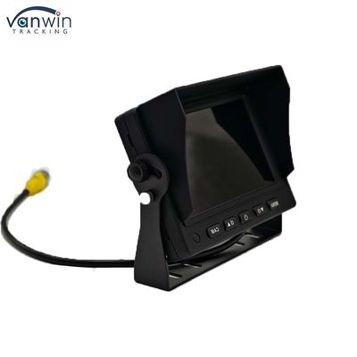 Écran LCD TFT de 5 pouces Moniteur de voiture Connecteur métallique + 4PIN CCD Couleur Vue arrière Rétroviseur 12-24v Pour Caravan Van RV