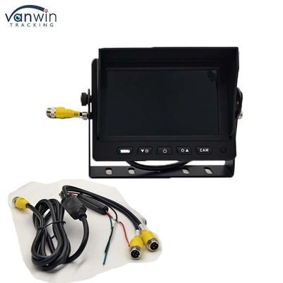 Écran LCD TFT de 5 pouces Moniteur de voiture Connecteur métallique + 4PIN CCD Couleur Vue arrière Rétroviseur 12-24v Pour Caravan Van RV