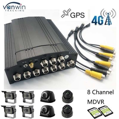 Full HD 1080P 8CH Mobile DVR Carte SD 4G GPS H.265 CMSV6 Système de sécurité pour le DVR de bus et de camion