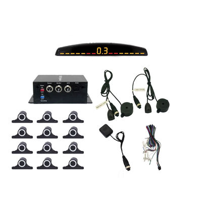 Aide à l'arrière de la voitureAuto Parktronic Capteur de stationnement LED avec 16 capteurs Retour de secours Moniteur de stationnement de voiture Système de détecteur de rétroéclairage