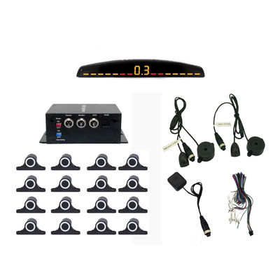 Aide à l'arrière de la voitureAuto Parktronic Capteur de stationnement LED avec 16 capteurs Retour de secours Moniteur de stationnement de voiture Système de détecteur de rétroéclairage