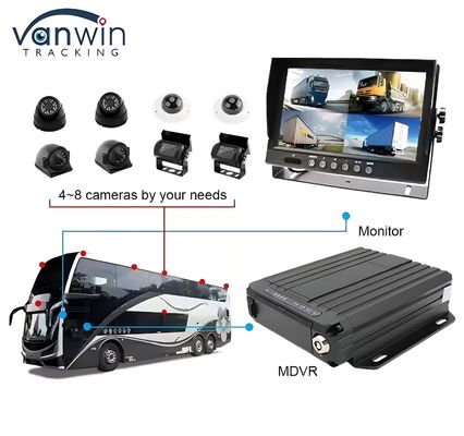 1080P carte SD double 4 canaux Dvr mobile avec 4G GPS Wifi Caméra de vidéosurveillance de véhicule