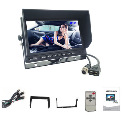 Moniteur de télévision de voiture de 7 pouces haute résolution 1024x600 résolution avec connecteur HDMI pour MDVR