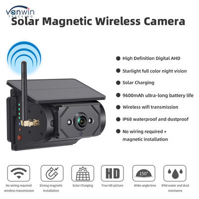 Kit moniteur de voiture avec écran IPS sans fil 7 pouces avec 4 caméras solaires Installation facile Vision nocturne Système de sécurité BSD Aide à la marche arrière