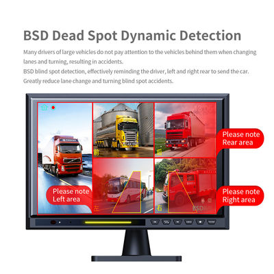 10Écran tactile IPS de 0,1 pouce 5CH Split DVR Moniteur de vue arrière, AHD 1080P BSD Kit de caméra de stationnement à l'envers