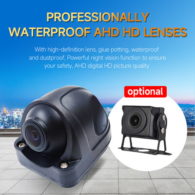 Système de vision panoramique AI MDVR avec quatre caméras fisheye, vision nocturne et enregistrement à fréquence d'images élevée pour véhicules lourds