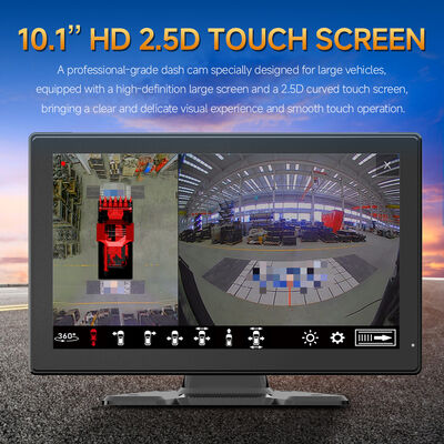 Système de vision panoramique AI MDVR avec quatre caméras fisheye, vision nocturne et enregistrement à fréquence d'images élevée pour véhicules lourds