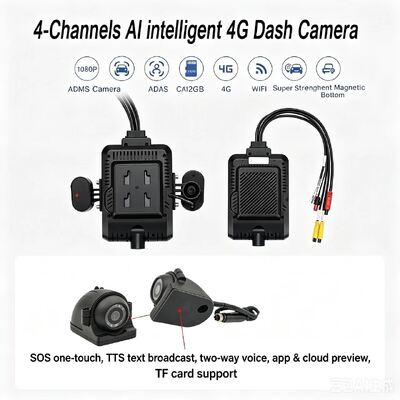 Caméra avant et arrière 4CH ADAS DMS Enregistreur vidéo automatique avec 4G GPS WIFI Caméra magnétique pour camion