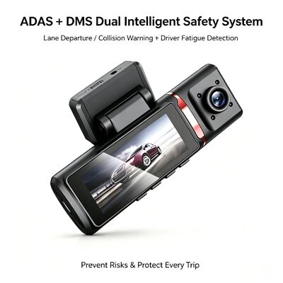 4K Dashcam de conduite assistée avancée GPS ADAS DMS avec support WIFI pour la surveillance du stationnement
